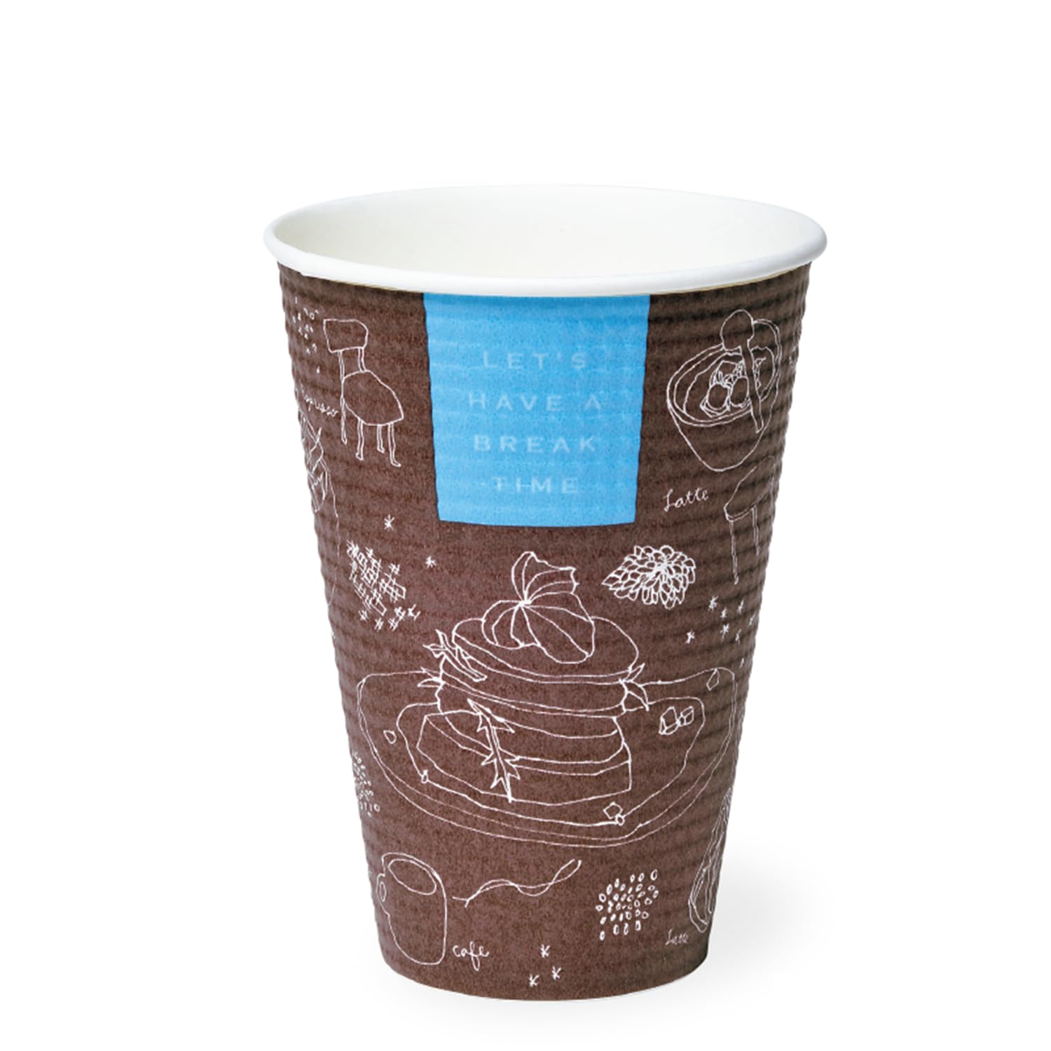 サンナップ 日本製 紙コップ Lサイズ 50個入 420ml 14oz エンボス 使い捨て ブレイクタイムを連想する落ち着いたデザイン 手に伝わる熱を軽減するエンボス加工 内面ポリエチレンラミネート加工 普段使い テイクアウトに最適 SMP-420E ブレイクタイム
