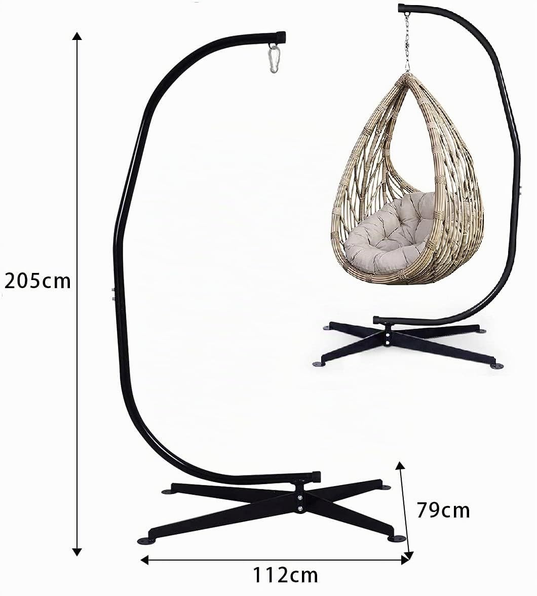 RELAX4LIFE Sostegno per Sedia Sospesa Regolabile, Struttura in Metallo, Carico Massimo 150 kg, Telaio Supporto per Interni, Patio, Giardino (Modello 3)