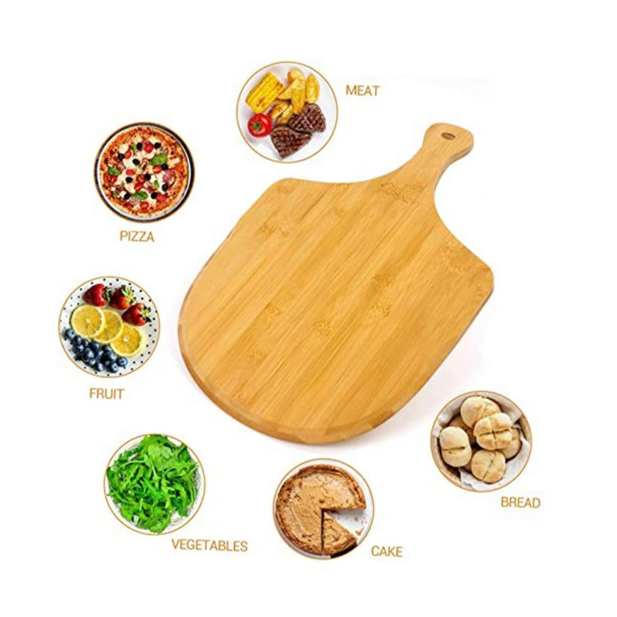 GRIRIW Portable Pizza Peel Tray Handheld Serving Board for Pizza Steak and Snacks for Home Restaurant and Use Easy to Clean Convenient Storage