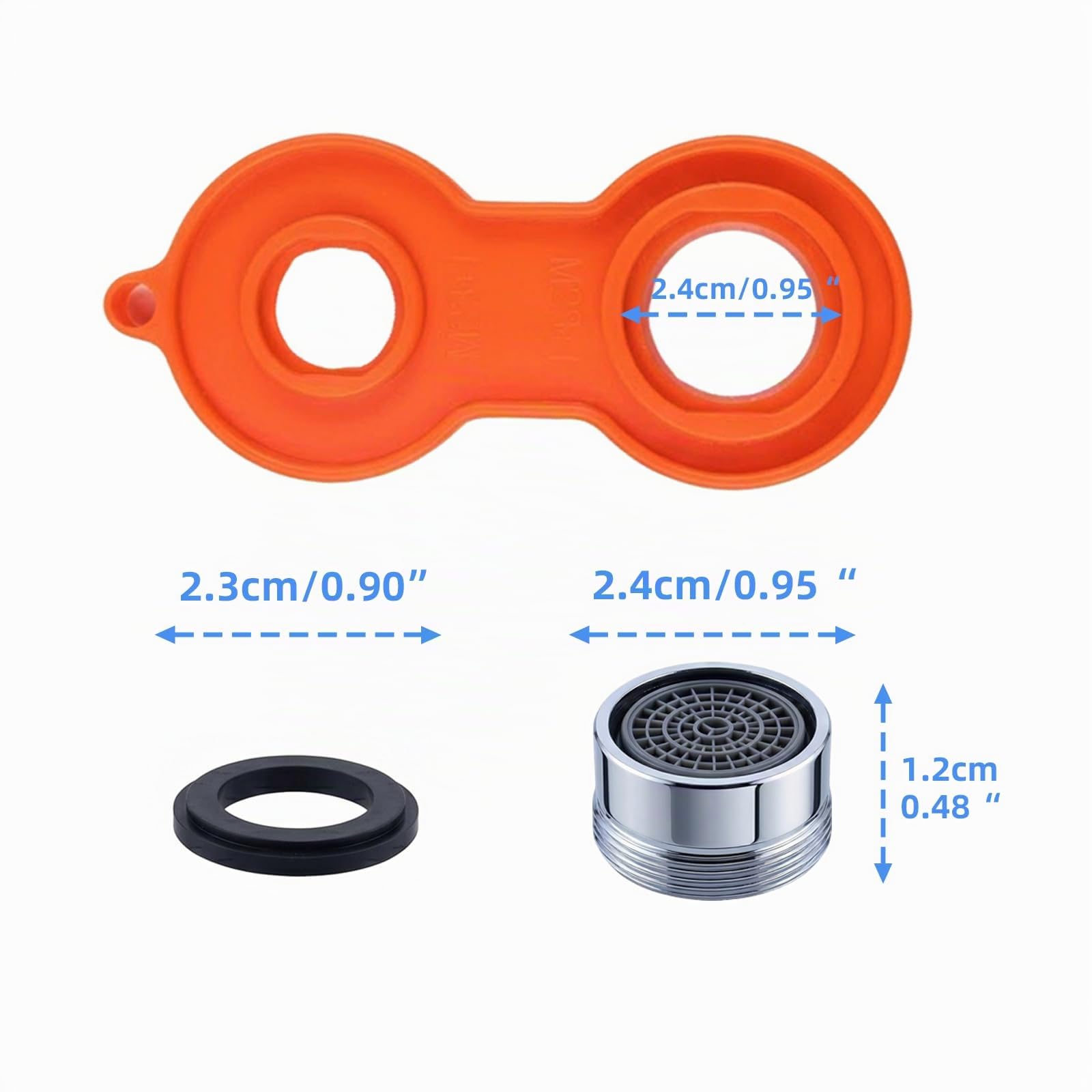 Set da 10 Aeratore Rubinetto M24 con Chiave di Montaggio | Rompigetto Filetto Maschio, Filtro e Dispositivo Risparmio Acqua per Cucina e Bagno