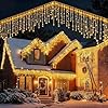 Guirlande Lumineuse, 10m 400LED Rideau Lumineux Noel avec 8 Modes, Fonction de Minuterie, IP44 Étanche. Rideau Lumineu pour Balcons, Toits, Corniches, Murs, Arbres ou Vitrines. Decoration Noel.