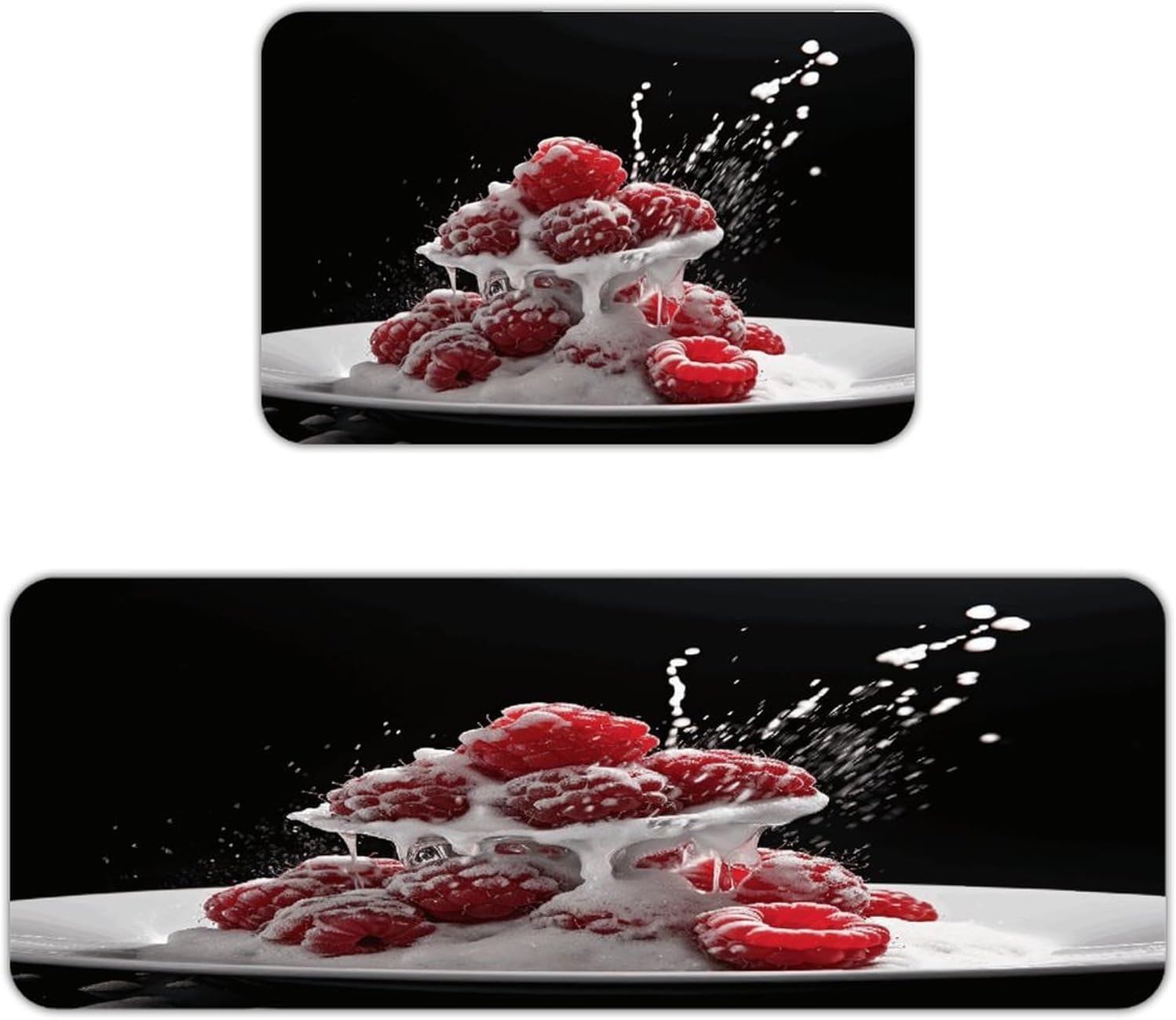 Fruit on Sugar Kitchen Mats with 2PCS Non-Slip Washable,Kitchen Rug Heavy Duty Durable, Floor Mats for Kitchen,Office,Sink,Laundry