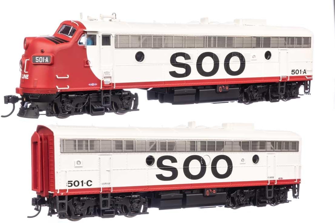 Walthers Proto 920-49554 HO Scale EMD FP7 & F7B Standard DC - Soo Line #501A & 501C (White, red, Black)