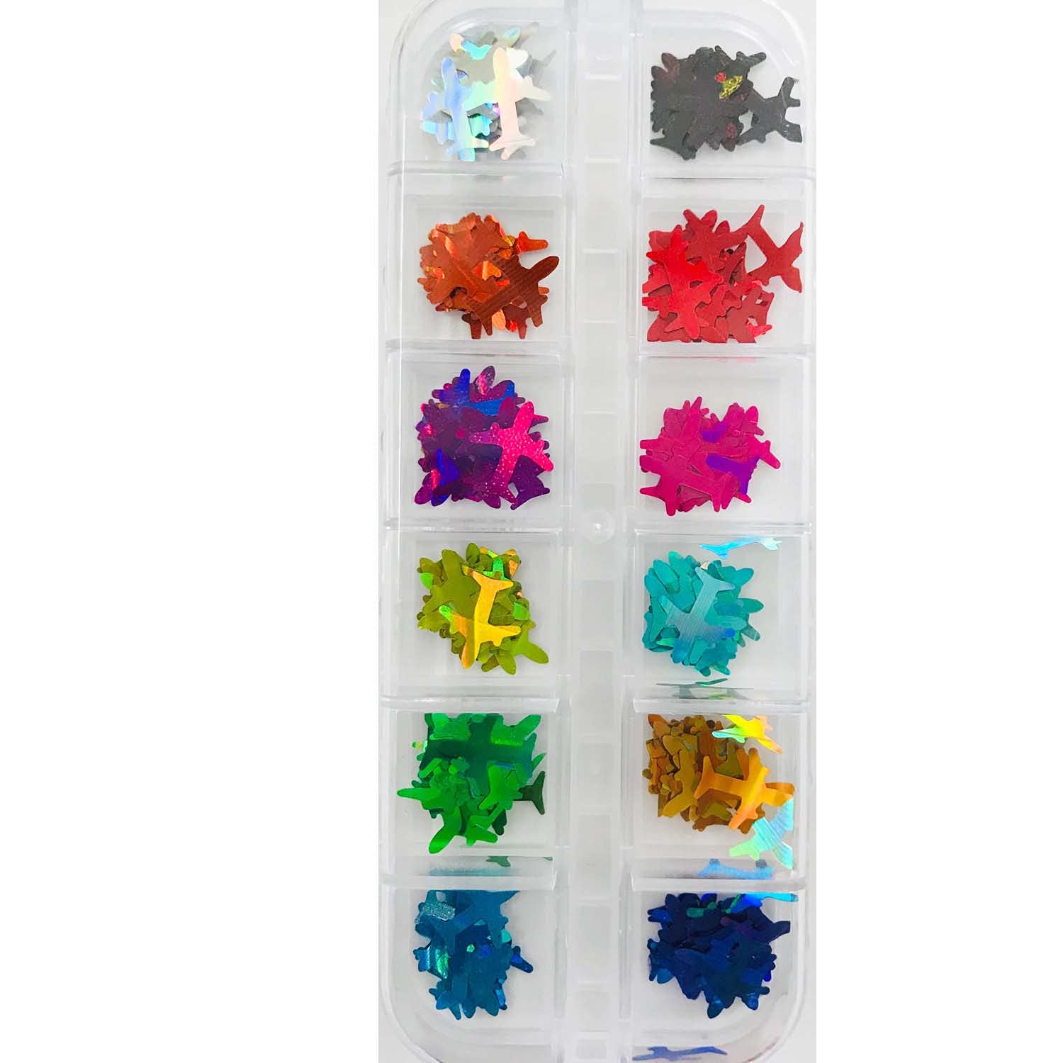 Tamilnadu Shopping Aeroplane Nail Glitter Sparkly Style Nail Art Sequins 3D Holographics Accessories - SDJ34016