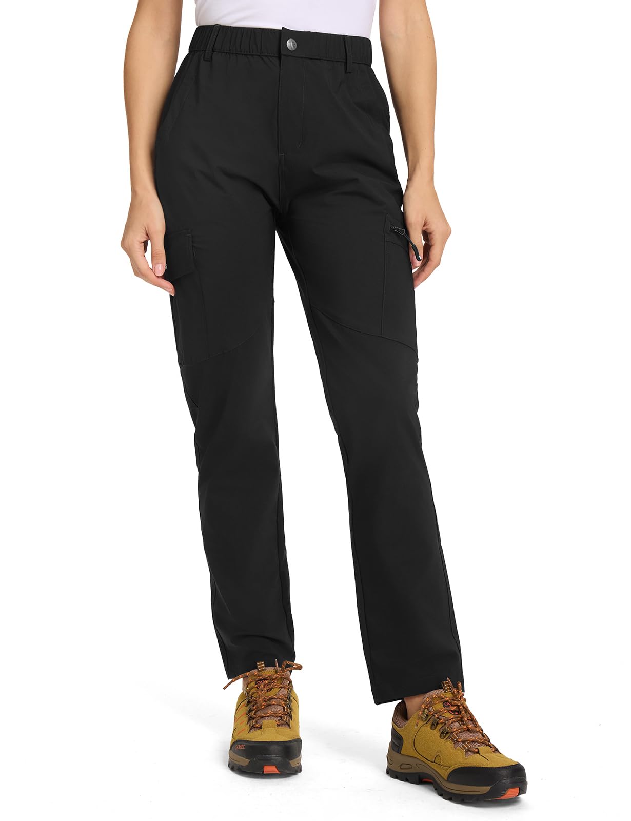 donhobo Hose Damen Wanderhose Leichter Atmungsaktiv Cargohose Wasserabweisend Quick Dry Stretch Outdoorhose UV-Schutz Trekkinghose Funktionshose mit 6 Taschen