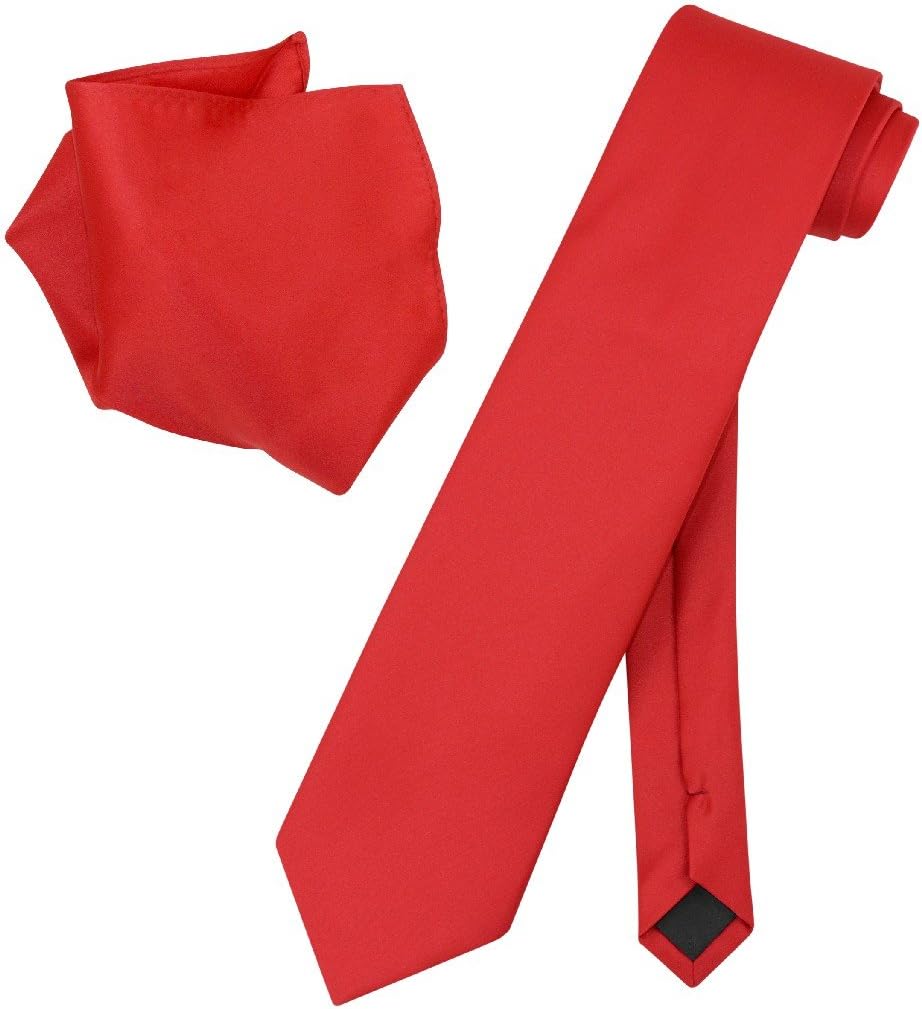 Vesuvio Napoli Solid EXTRA LONG NeckTie Pocket Square Mens Big and Tall Neck Tie Hanky Set