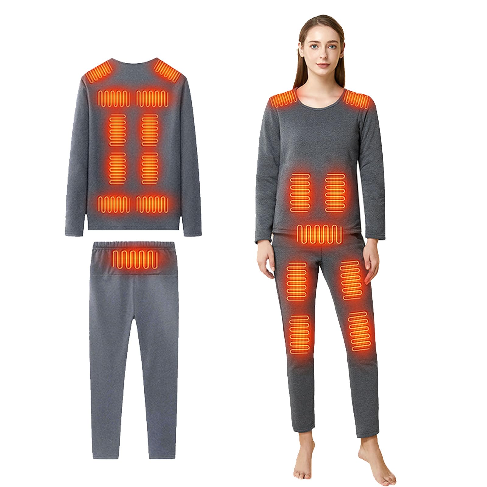 Set di Biancheria Intima Termica Riscaldata da Donna Pigiama da Donna con Strato di Base Foderato in Pile Riscaldante Long Johns