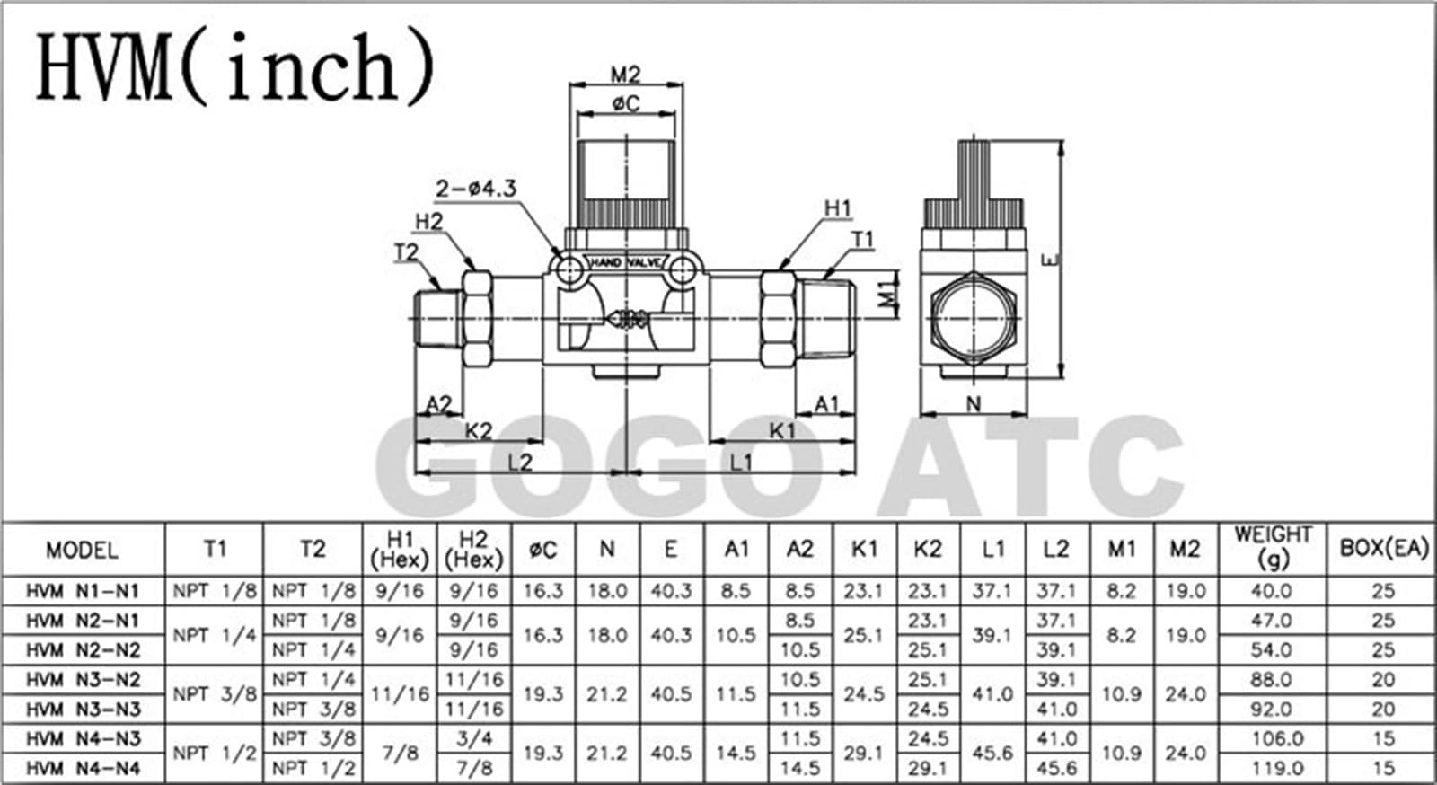 BIVOO 10 pz Molto valvola a Gas HVSS 1/8 1/4 3/8 1/2 Pollici BSP NPT Interruttore Manuale Doppia Vite valvola ad Aria (Size : NPT Thread, Color : 3/8")