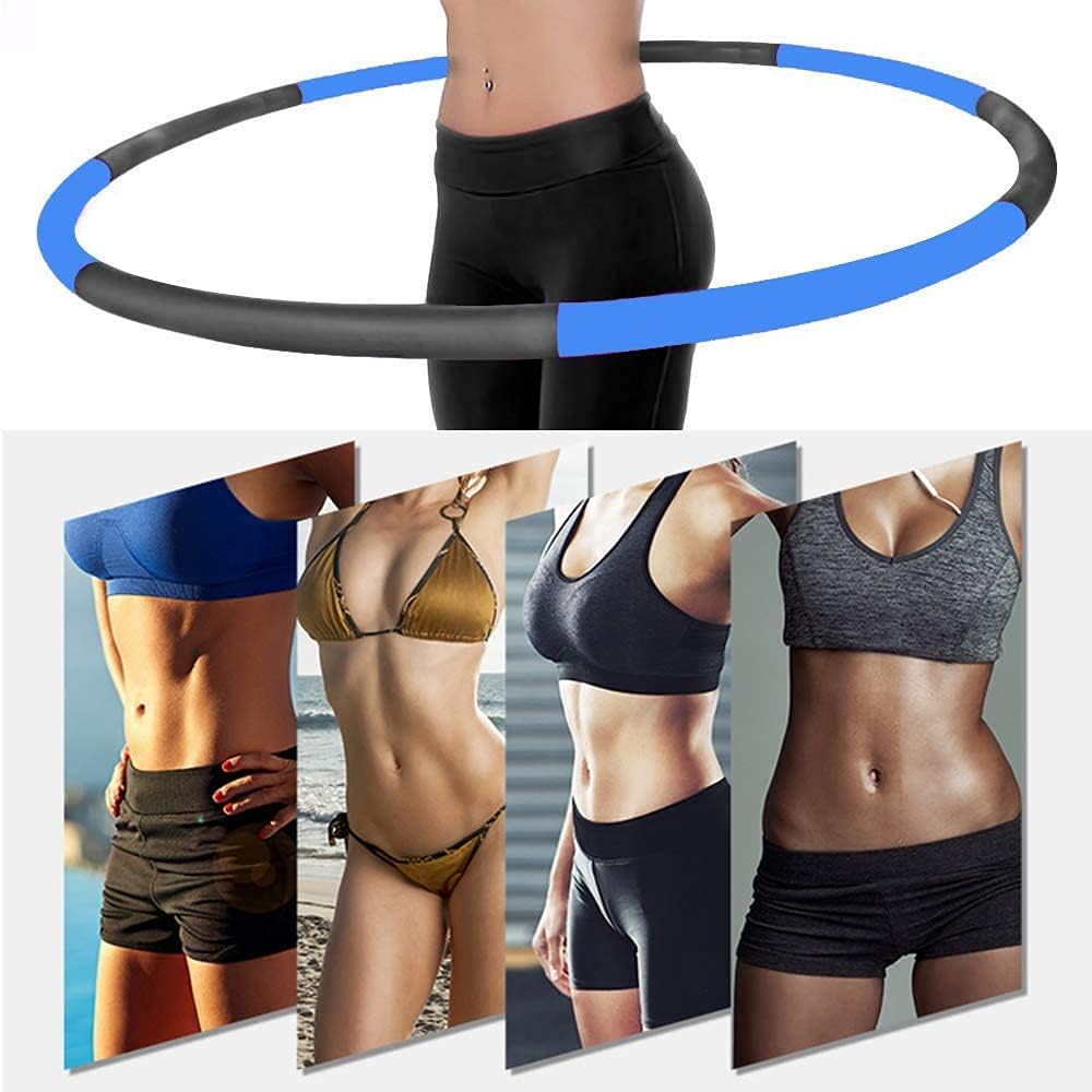 Raoccuy Exercise Hoop for Adults Jump Rope - Weighted Exercise Hoop for Exercise,8 Section Detachable Design-Professional Soft Fitness Exercise Hoop