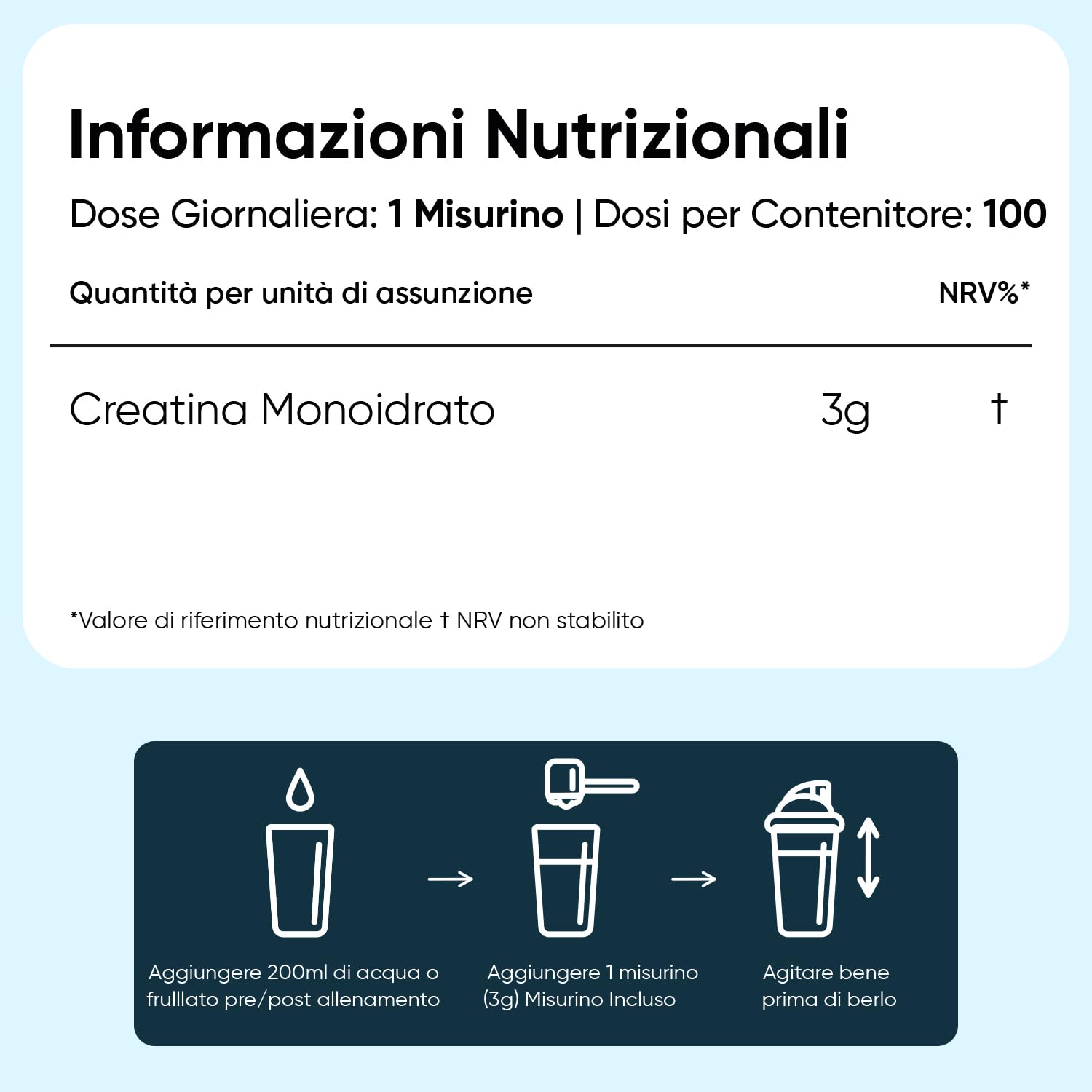 Creatina Monoidrata in Polvere 100% Pura, Vegana, 100 Dosi, Fattore di Maglia 200, 1 Solo Misurino al Giorno, Creatina in Polvere Micronizzata da 300g con Misurino, Pre Workout, Intra e Post Workout