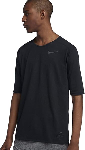 Nike Mens Running Division Rise 365 Dri-Fit Top-Black-Small, Black, S