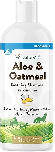NaturVet Champú calmante de aloe y avena para perros y gatos 16 oz disponible en Yaxa Peru