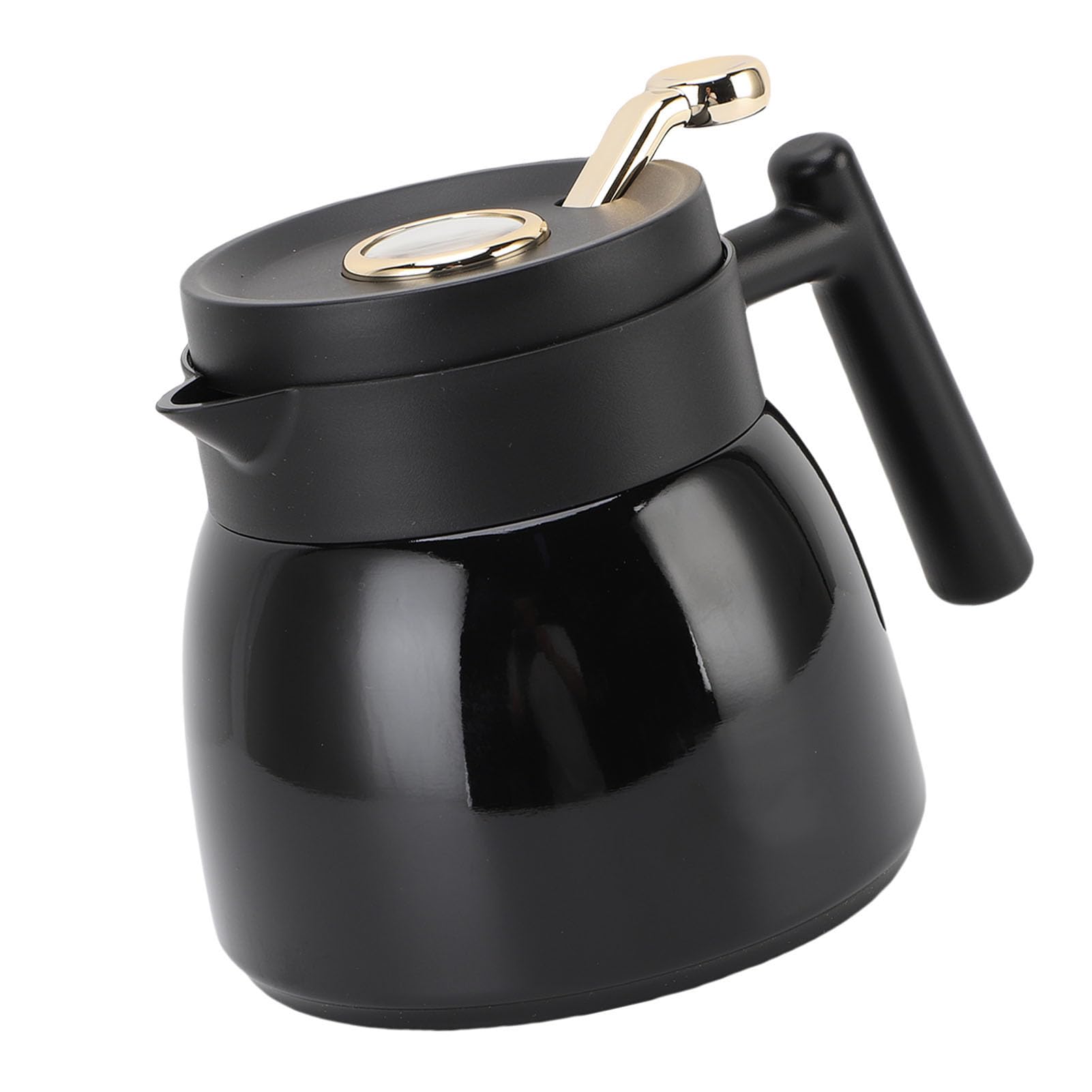 Jiawu Izolowany Czajniczka Wykonana ze Stali Nierdzewnej z pyszną pokrywką do Gorących Zimnych Napojów 880 Ml pojemność (BLACK)