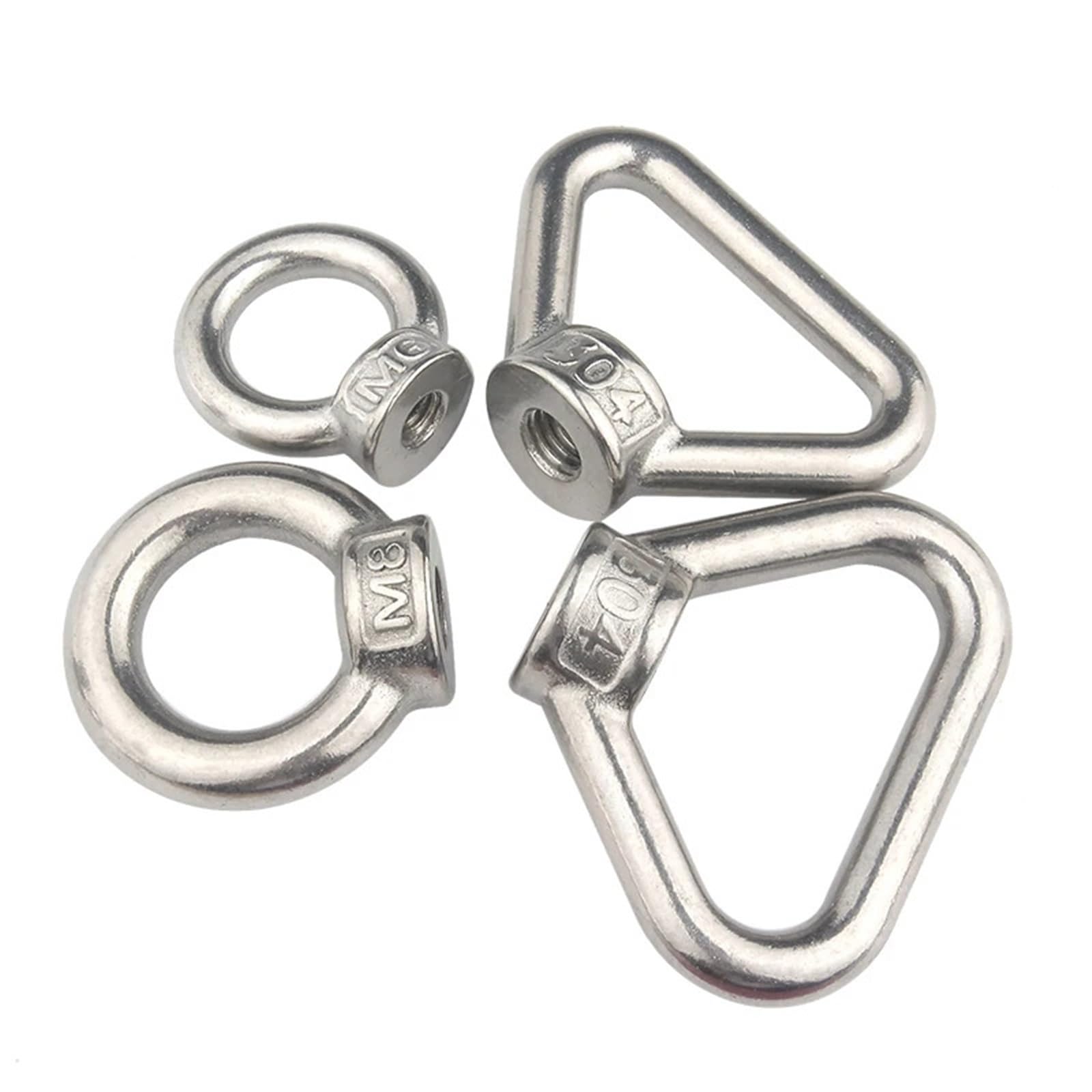 Tuerca de ojo de elevación con forma de anillo, Tornillo de sujeción con forma, tuerca de ojo de elevación de acero inoxidable 304 M3-M10(Round,M10 (10PC))