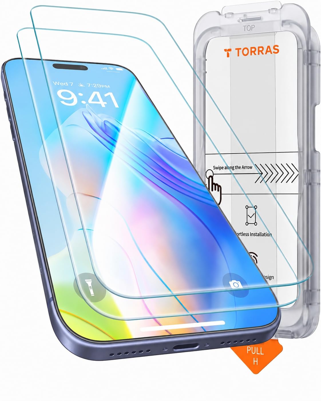 TORRAS für iPhone Series für Panzerglas [TOP Bruchsicherheit] Schutzfolie für iPhone 16 Series Folie 9H Glas Full Screen [Einfache Installation] Anti-Fingerabdruck