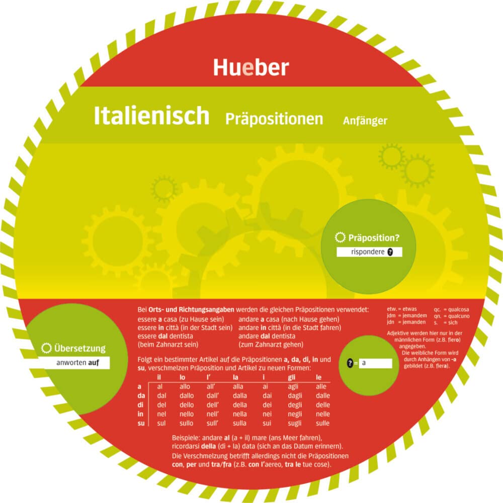 Italienisch – Präpositionen: Wheel – Italienisch – Präpositionen