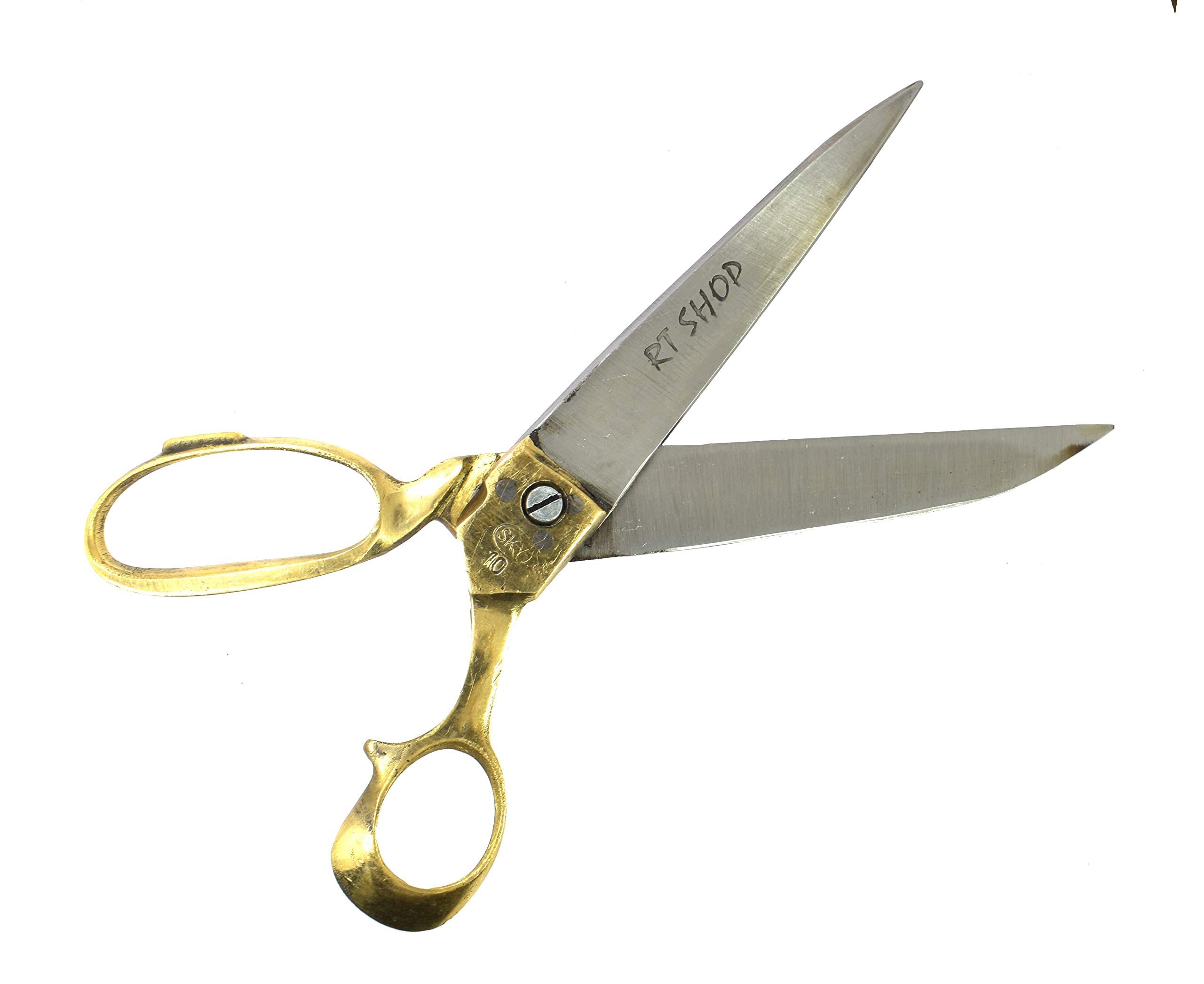 RT SHOP Heavy Duty Hard High Carbon Steel Scissors with Brass Handle:
