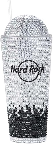 Hard Rock Logo Bling Vaso con pajita, color platanegro