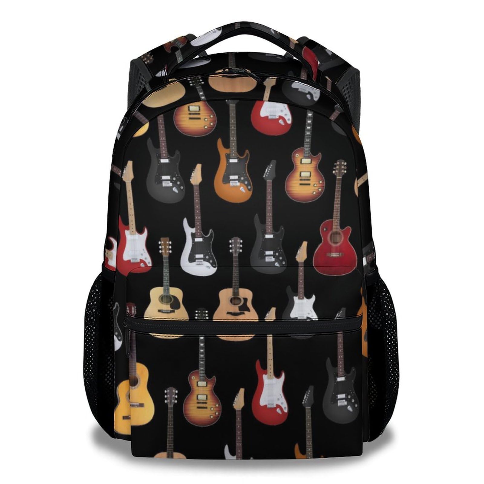 Mercuryelf Guitar Backpack for Girls & Boys - 16 Inch Black Backpacks for School - Popular Lightweight Bookbag for Kids