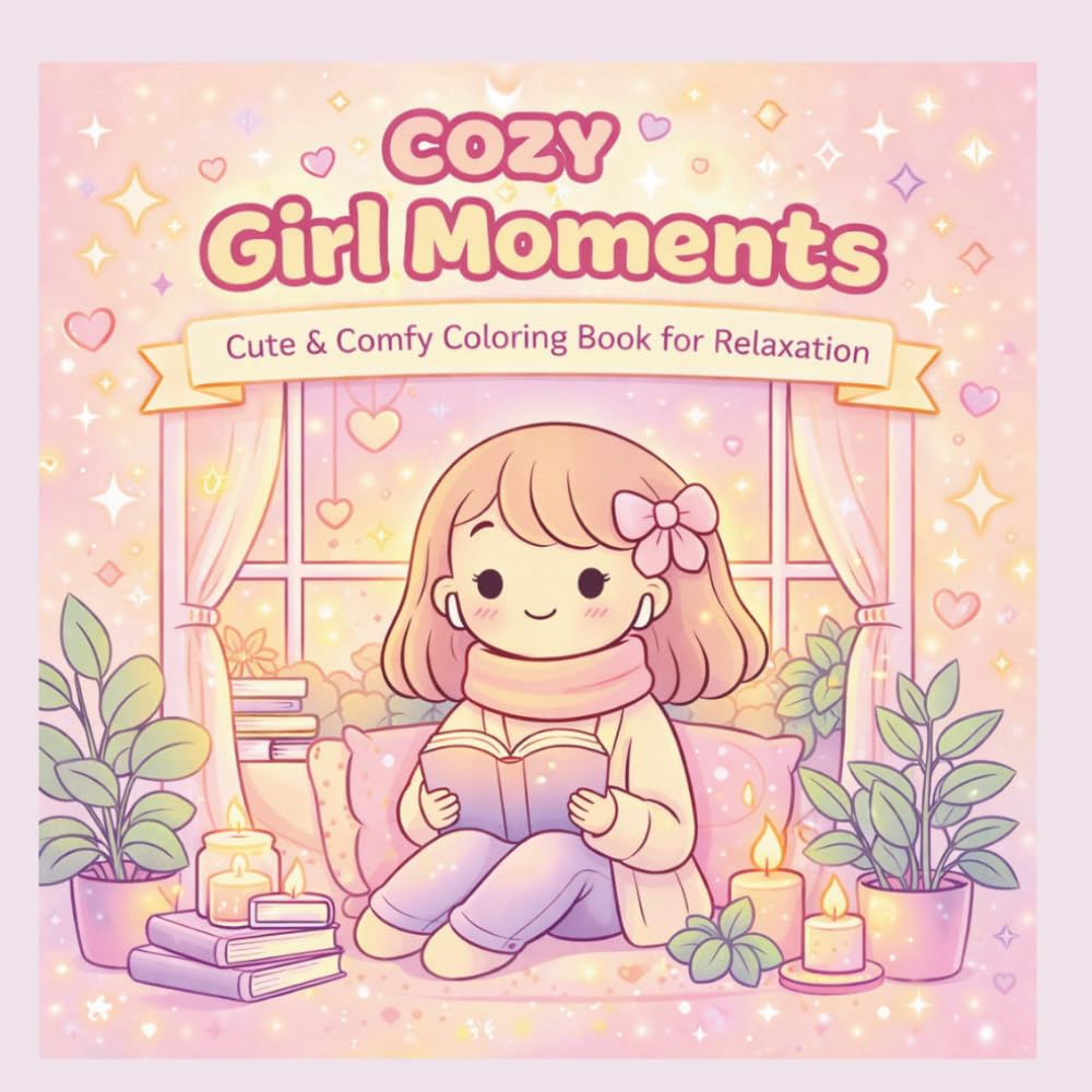 Cozy Girl Moments: Cute & Comfy Coloring Book For Relaxation