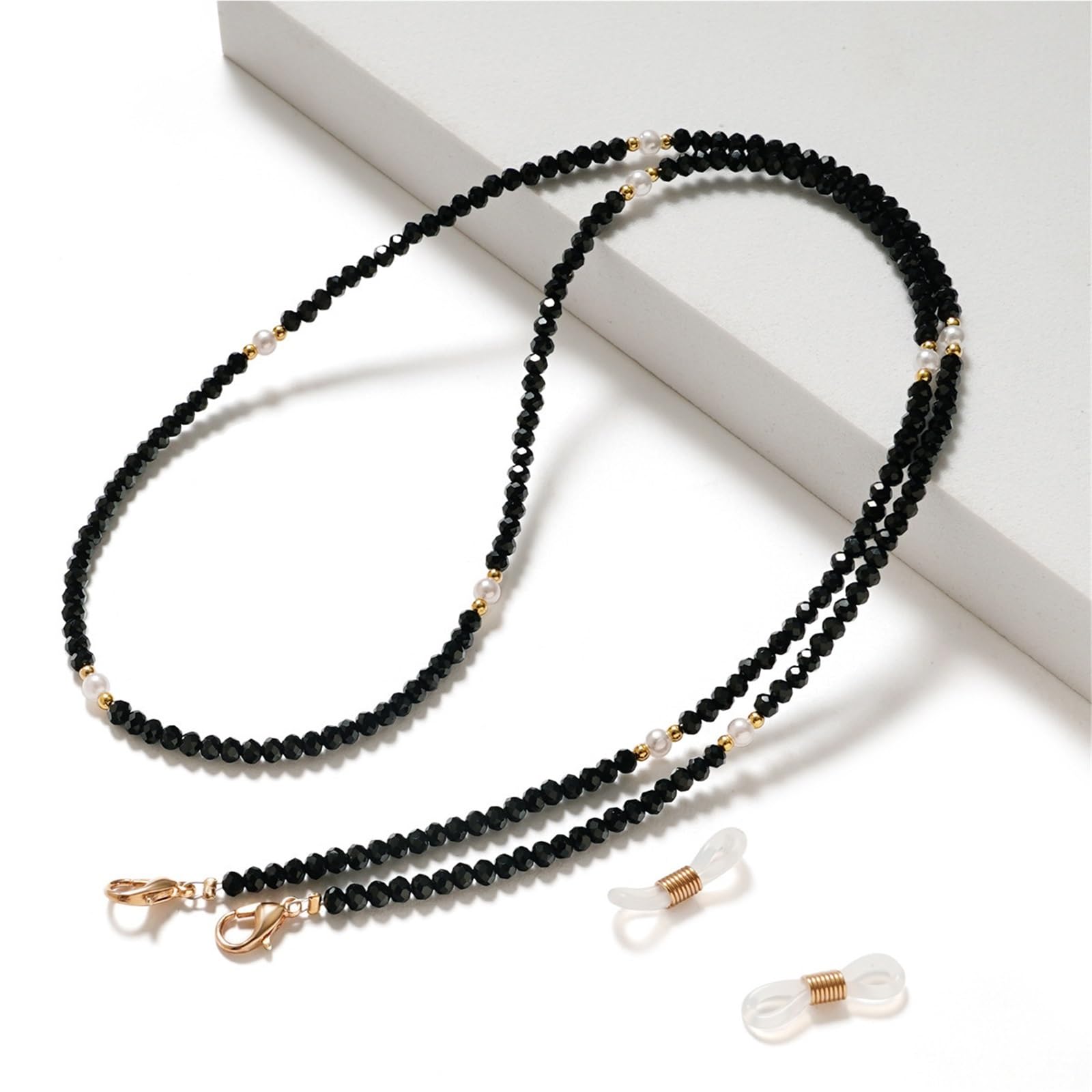 Brillenkette aus Legierung | Mehrfarbige Perlen-Kristall-Brillenkette for Damen