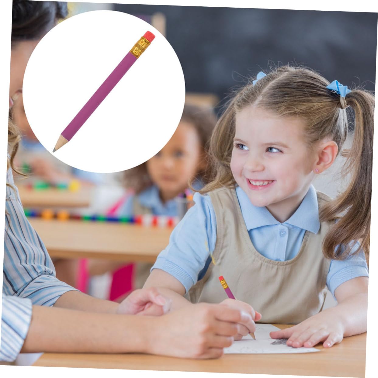Set da 144 Matite la Scuola in Legno Design Ergonomico, Matite Hb Pratiche per Disegno e Decorazioni Scuola per Studenti e Insegnanti