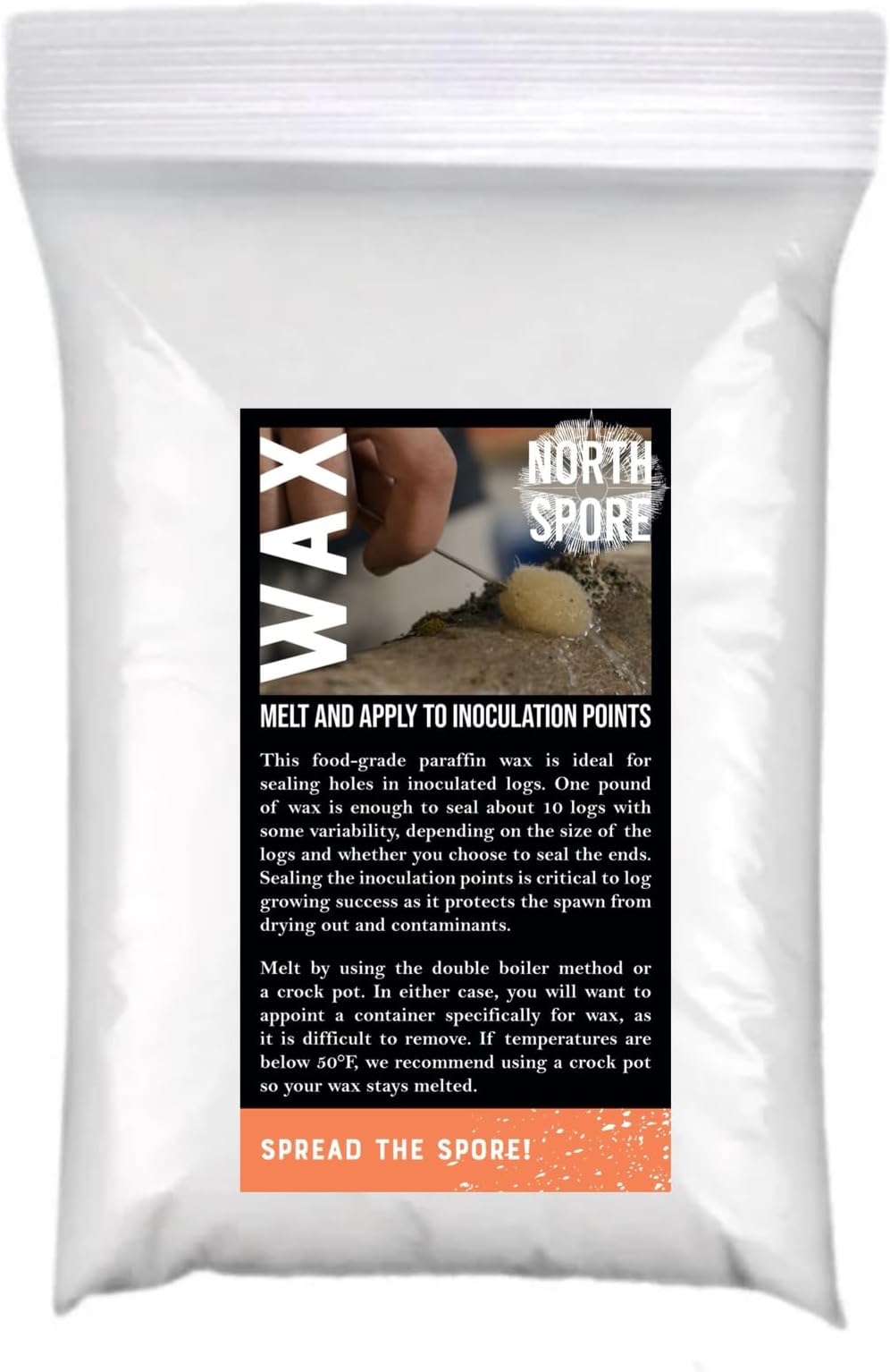 - 1 lb. Log Sealing Wax for Mushroom Plug Spawn & Sawdust Spawn | Mushroom Growing Supplies | North Spore