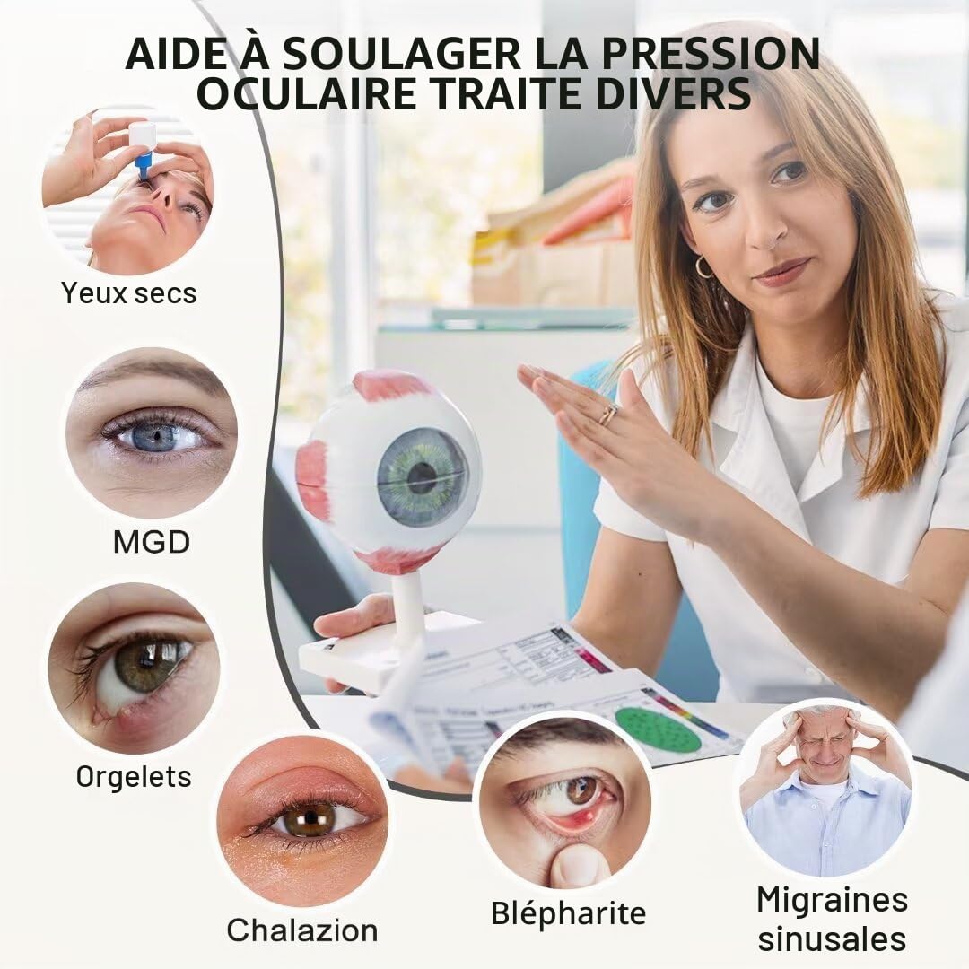 KOVNLO Masque chauffant pour les yeux, lavable par USB, compresse chaude pour les yeux, masque pour les yeux secs, blépharite, calazion, MGD, traitement des yeux