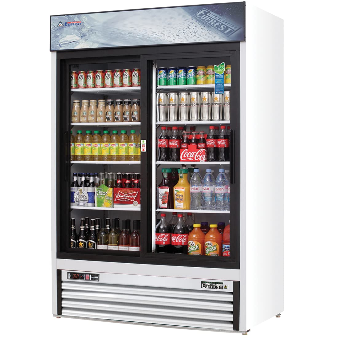 Everest Refrigeration EMGR48 Reach-in Merchandising Refrigerator 2 Sliding Glass Doors, 115v, NSF - 48 cu. ft.