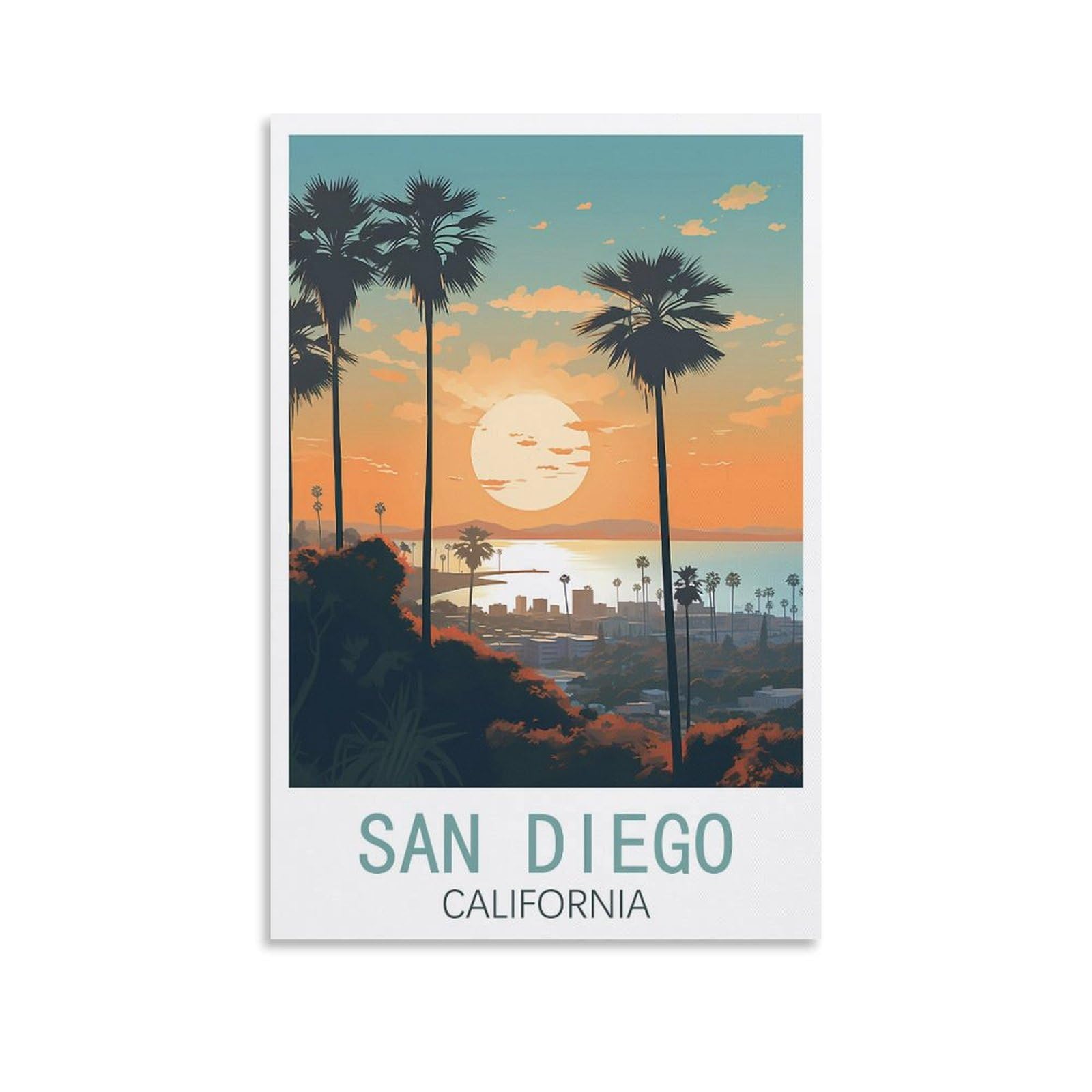 EZMLFA 5D DIY Diamond Painting Kit,San Diego Californias Diamond Art Kits for Beginner,Gem Art Kits Round Drill for Home Wall Decor Gifts 50x60cm