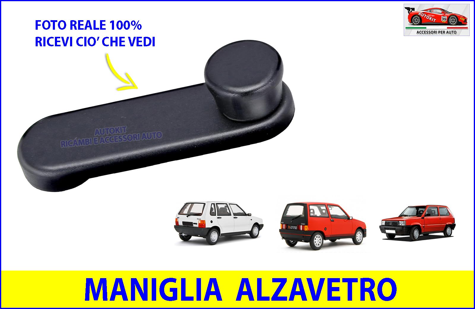 Generico Maniglia interna alzavetro Specifica per tutte le PANDA modello 141 prodotte dal 1986 al 2003 - FIAT UNO - Y10-28007/00