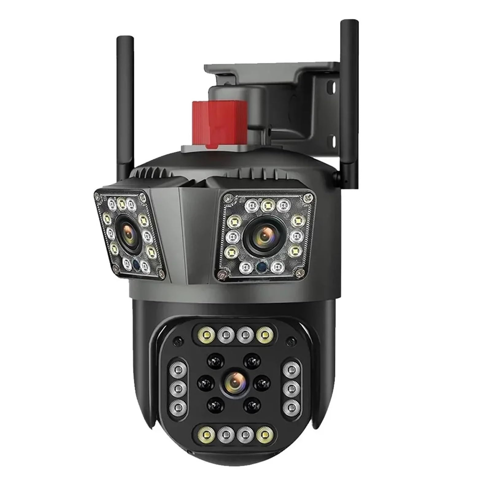 NCAEVGXRWJT 12MP Outdoor WiFi PTZ Security Camera, Three Lens 10X Zoom AI Auto Tracking Surveillance Camera(US PLUG_SANJINGTOU)