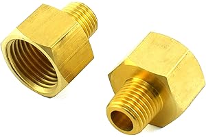 SDTC Tech 2-Pack Brass NPT Adapter 1/4" Male to 1/2" Female