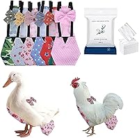 Vista 10 de MANON ROSA Pañales de pollo, gallinas bantam, juego de 6 piezas reutilizables con corbatín, pañales para aves de corral, lavables, impermeables