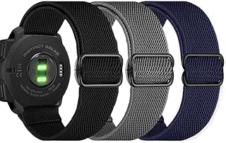 Olytop for Garmin Instinct/Instinct 2 Solar Watch Bands, 22mm Soft Elastic Nylon Ultra-light Wristband Stretchy Replacement Strap Men Women for Garmin Instinct Tactical/Esports/Solar/Tide, 3 Pack
