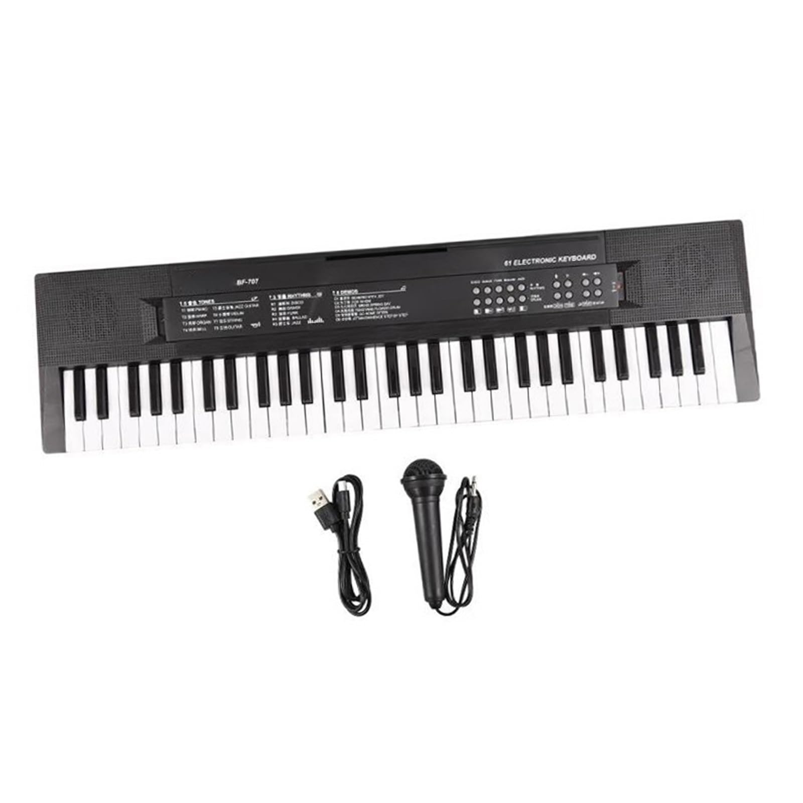 Pianino Elektroniczne 61 Klawiszowa Klawiatura Elektroniczna Pianino Dwa Głośniki 8 Tonów 5 Rytmów Z Mikrofonem