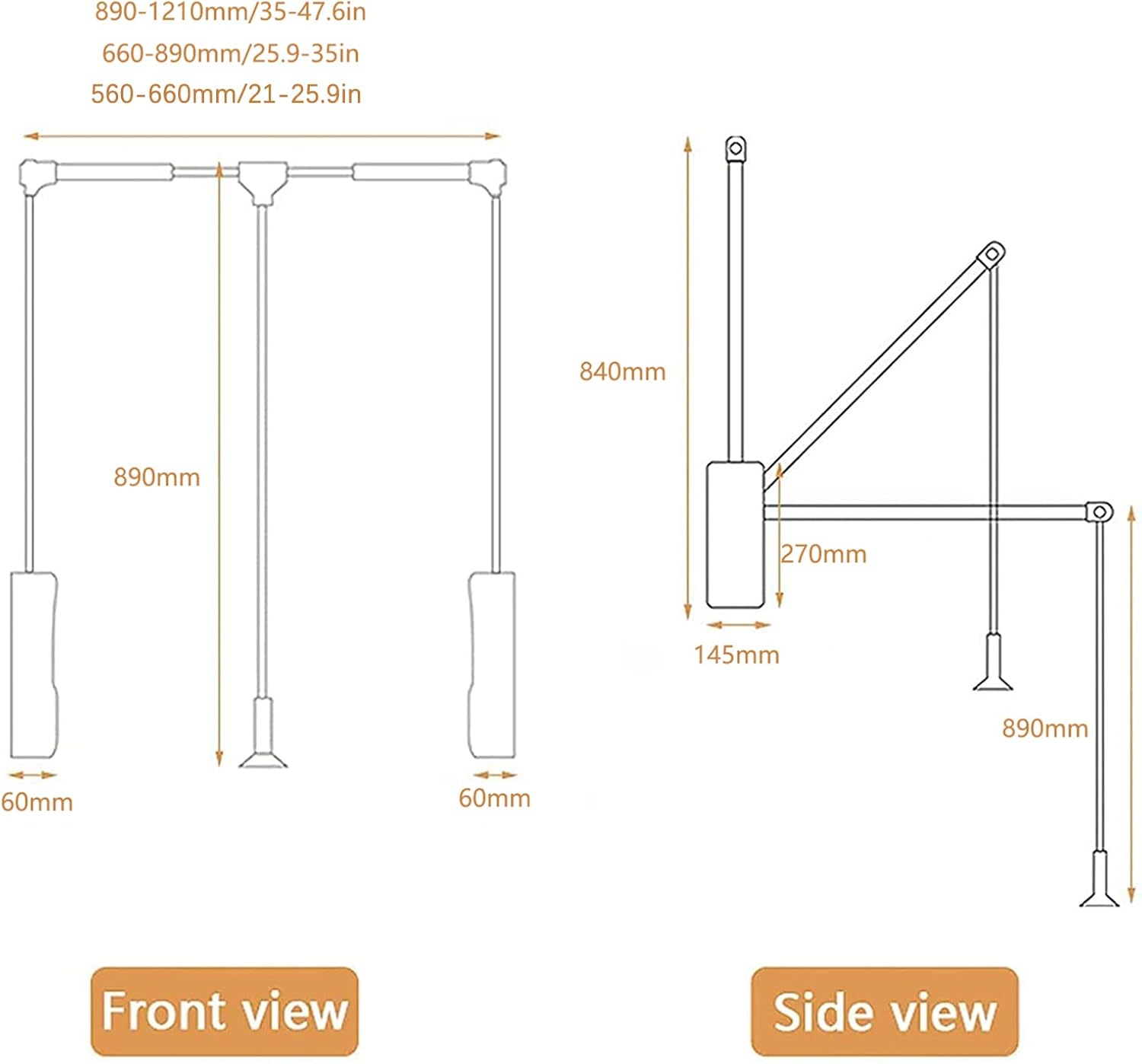 Pull Down Closet Rod - Adjustable Wardrobe Organizer for Hanging Clothes