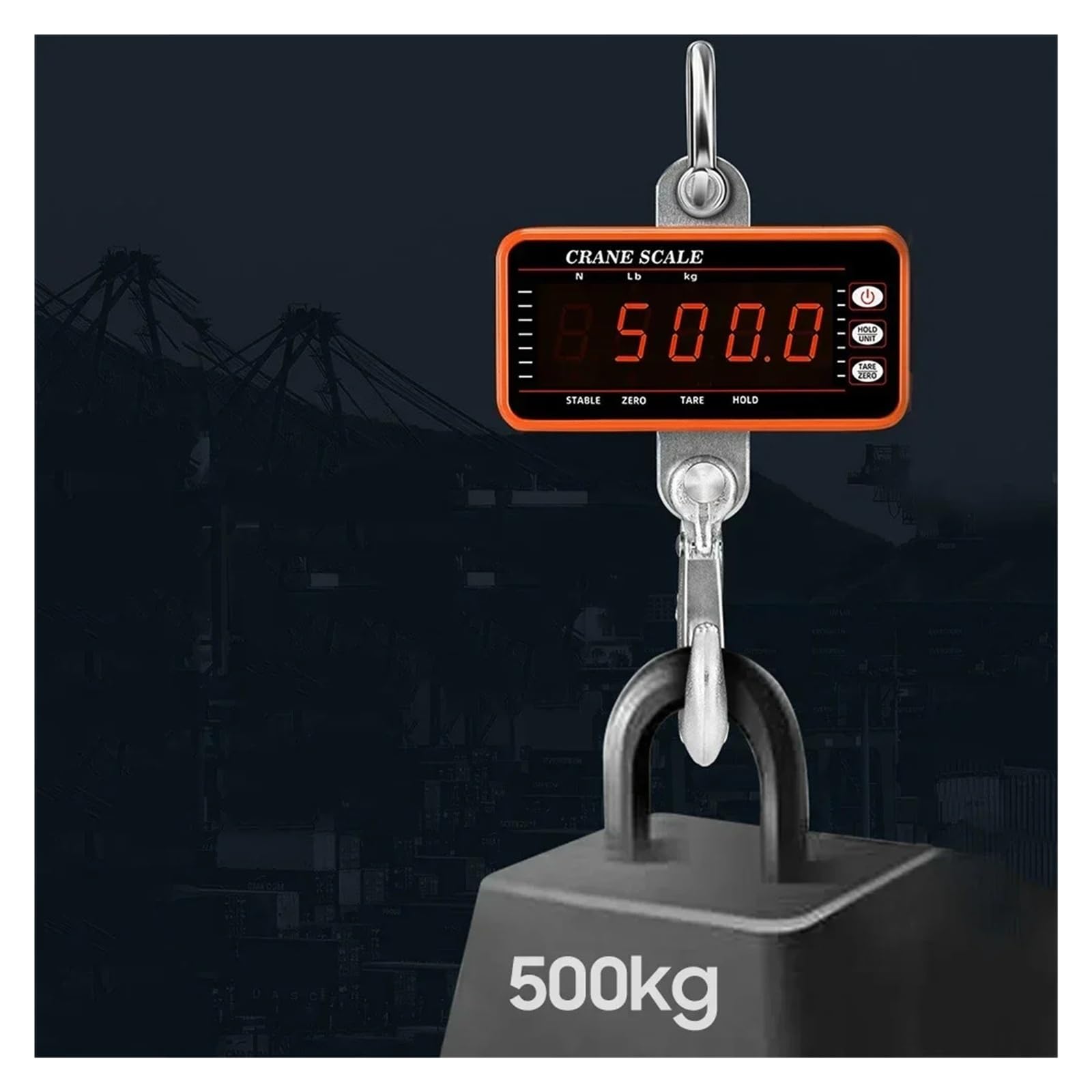 Bilancia digitale sospesa con telecomando da 65 piedi. Pesante gancio industriale a LED dimmerabile Molteplici funzioni(1000kg)