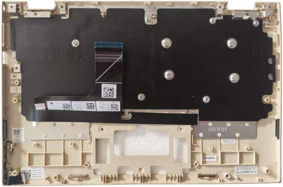 Laptop Replacement Keyboard with Palmrest Upper Case Cover Fit Dell Inspiron 3147 3148 US Layout 07W4K6 0RDD7F (Golden)