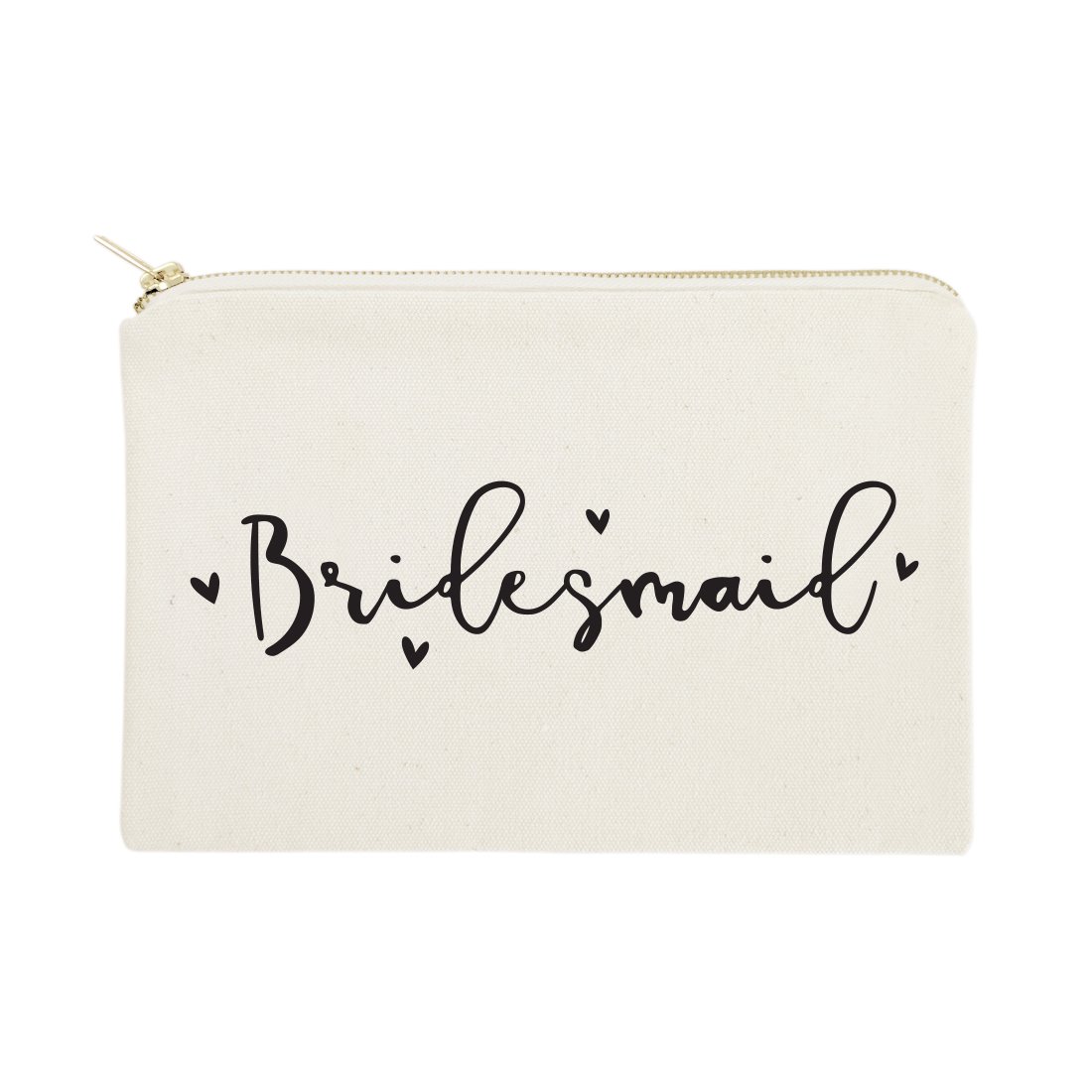 The Cotton & Canvas Co. Bridesmaid Wedding Cosmetic Bag, Bridal Party Gift and Travel Make Up Pouch