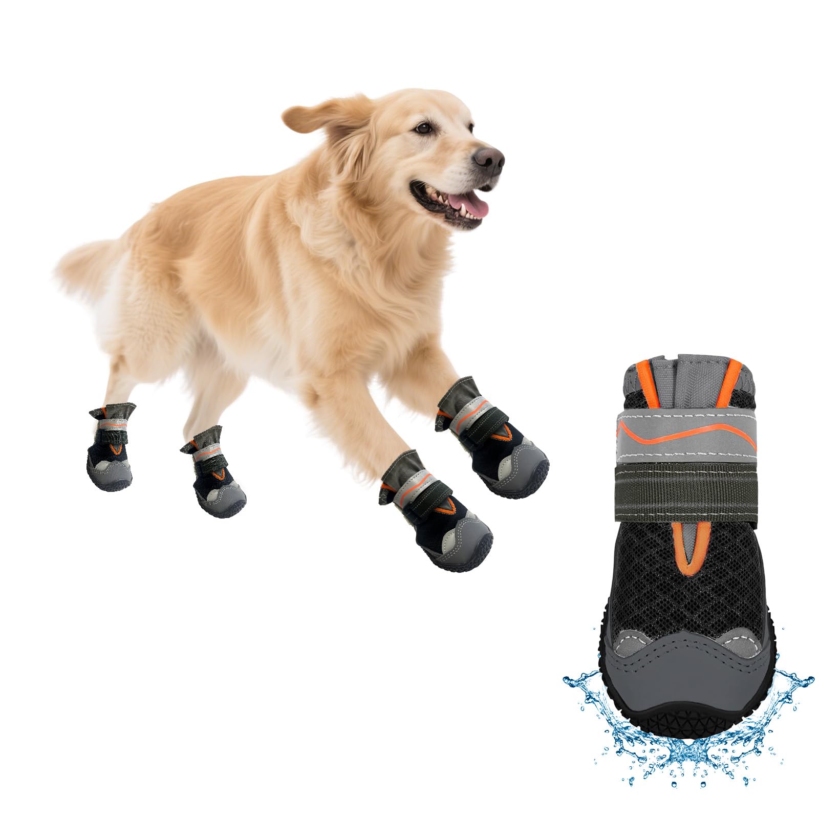 Bottines imperméables pour chiens antidérapant réglable