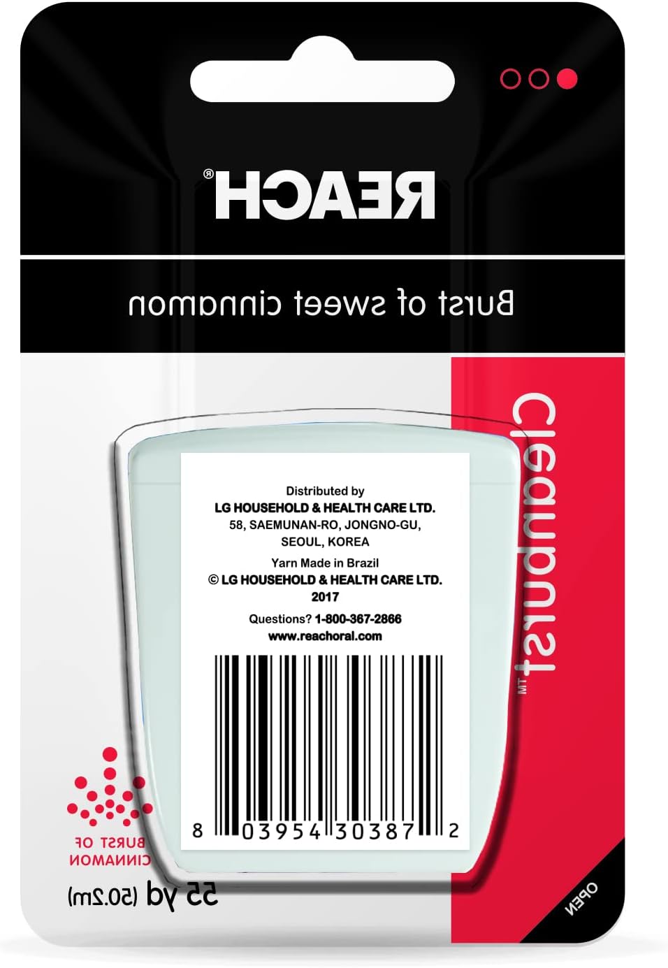 Reach Waxed Dental Floss, Cleanburst Cinnamon, 55 Yards (Pack of 4) : Health & Household