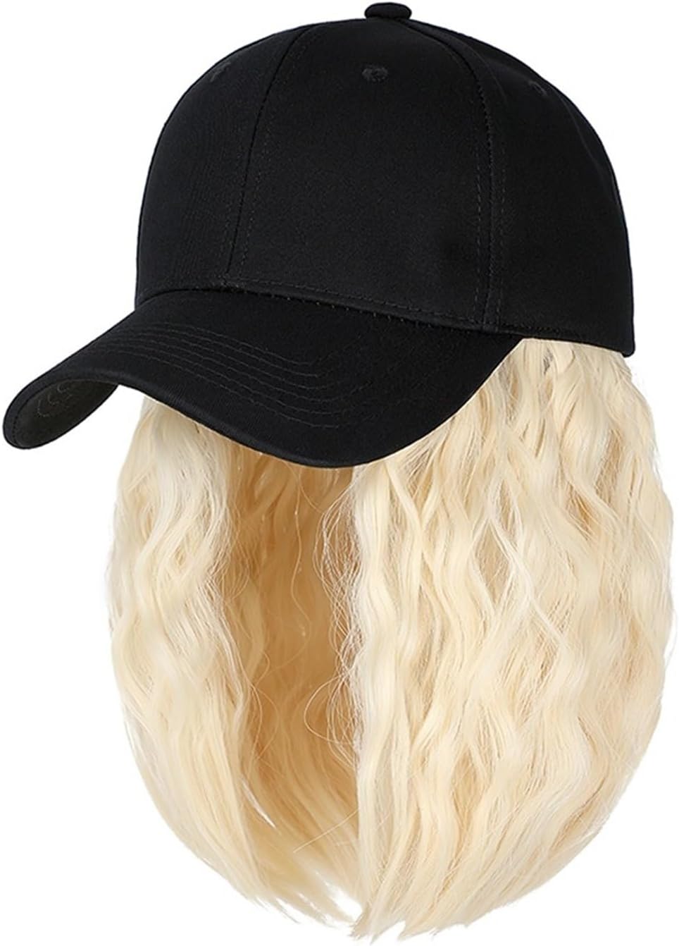 Bald Cap Baseball Cap Short Wig Curly Synthetic Baseball Cap Hair Wig Natural Black Hat Wigs Naturally Synthetic Adjustable Hair Cap (Color : 18)
