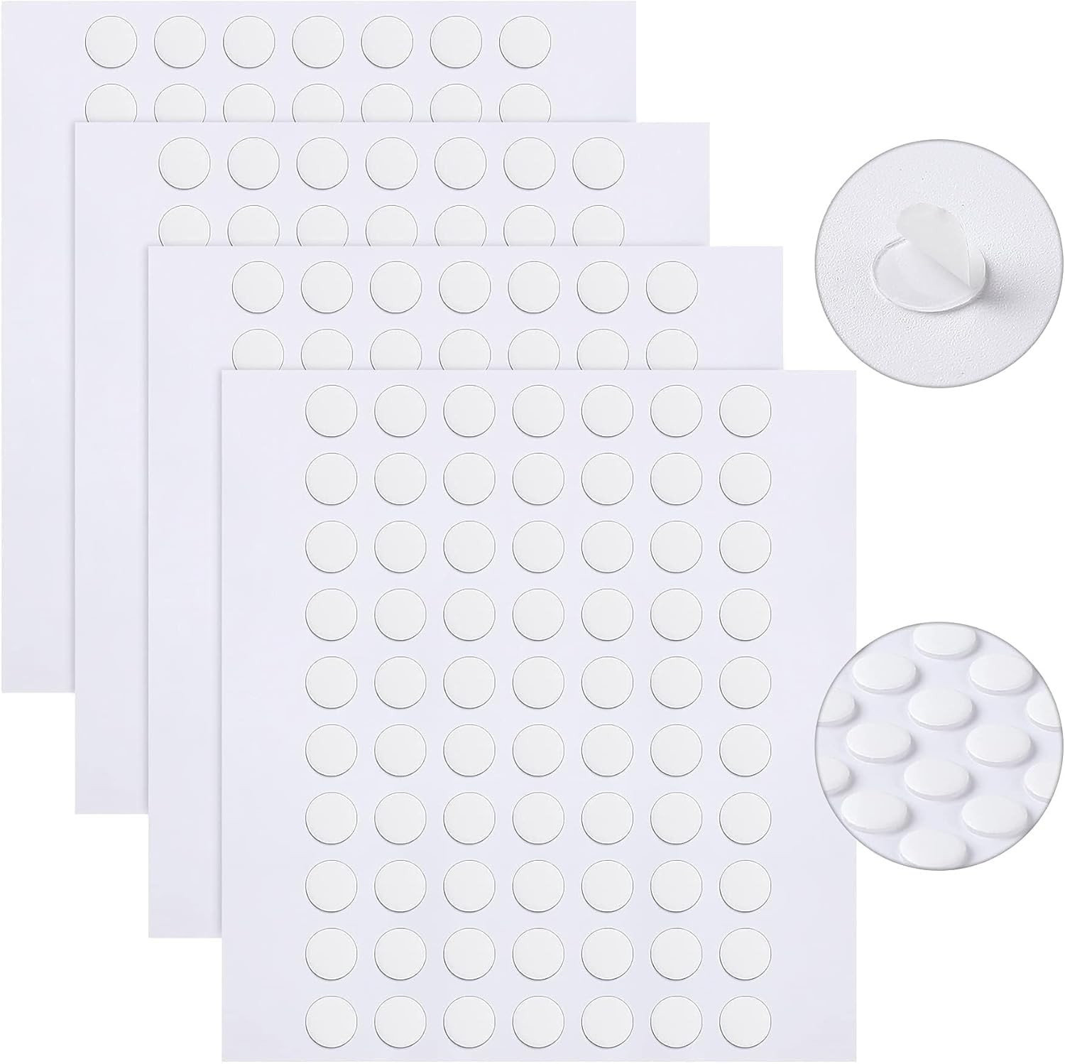 JANYUN 140 Pcs Double Sided Sticky Dots Removable Round Putty Clear Double Sided Tape for Crafts No Trace Sticky Tack Adhesive Tape (6 mm)