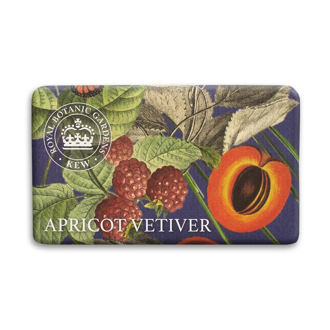 Kew Gardens Apricot Vetiver Luxury Soap Vegan Body Soap Bar 240g, 8.47 Ounce (Pack of 1)