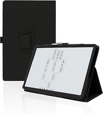 for iFLYTEK AINOTE2 2025 10.65 Inch Android Tablet Case,BOVUGAC Folding Stand Protective Cover with Pencil Holder and Wrist Strap,Full Protection, Premium PU,Scratch Resistant(Black)