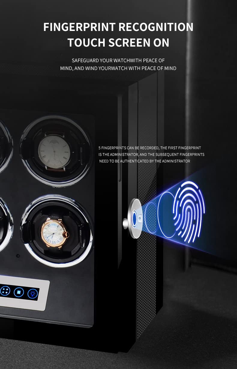 Caricatore Automatico per Orologi con Luce LED e Motore Silenzioso Custodia per Orologi con Display LCD e Telecomando Design Ultra Silenzioso 5 modalità di Rotazione per ，12+0