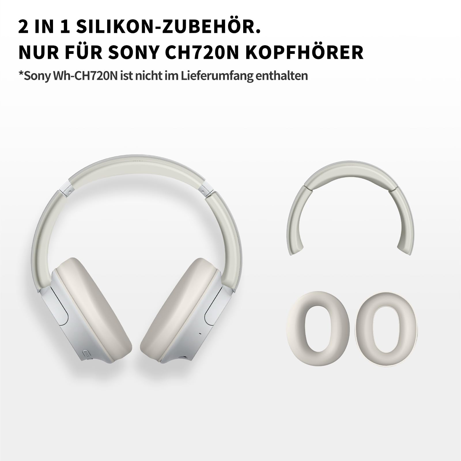 Funda de silicona para Sony WH-CH720N, resistente a los arañazos, portátil, ultraligera, cubierta de almohadilla/banda para la cabeza, funda de silicona suave compatible con Sony WH-CH720N