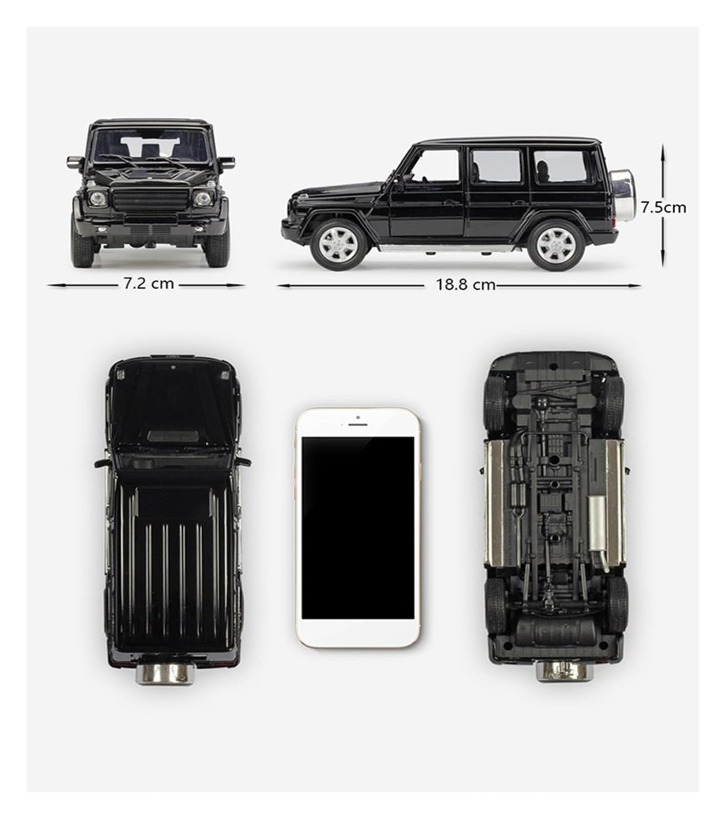 Modellino Diecast Modellismo da Collezione Auto 1:24 Per Benz Classe G Modellino Di Auto In Metallo Pressofuso(Nero)