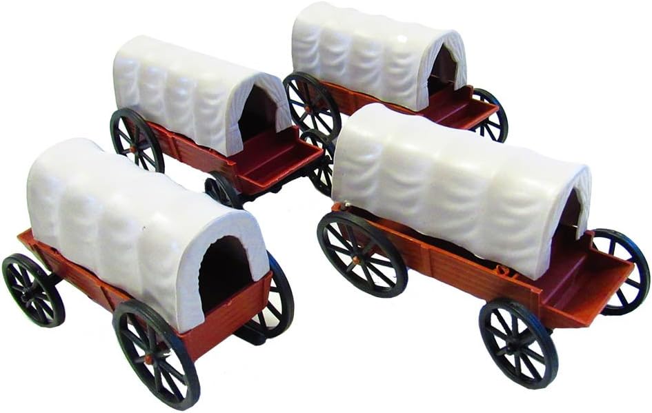 4 Pieces Covered Western Wagons (4 inches)